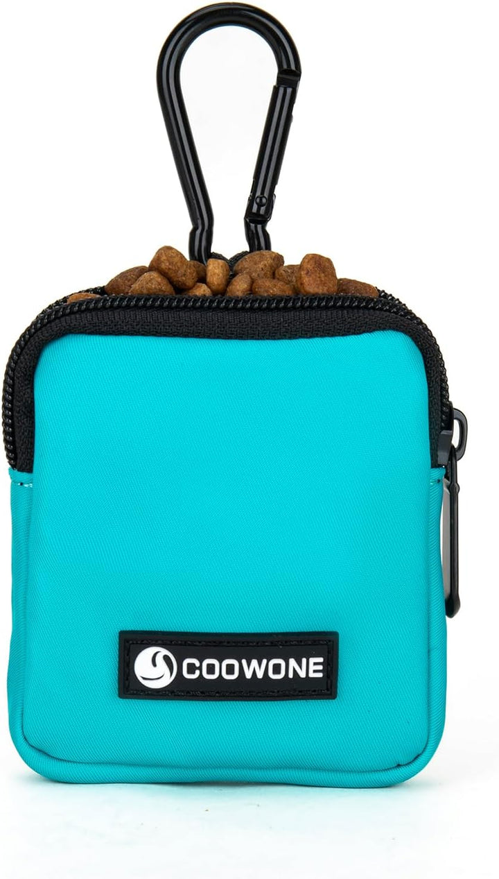 Waterproof Dog Treat Pouch, Dog Training Treat Pouch Built in Poop Bag Dispenser Adjustable Shoulder Bag (BLK) (BLK)