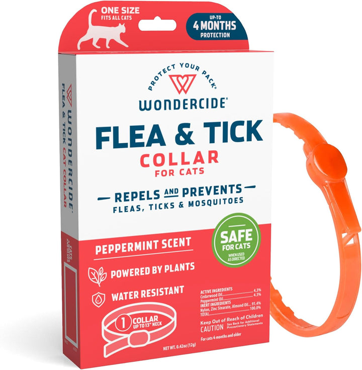- Flea and Tick Cat Collar - Flea, Tick, and Mosquito Repellent, Prevention for Cats - with Natural Essential Oils - Pet and Family Safe - up to 4 Months Protection