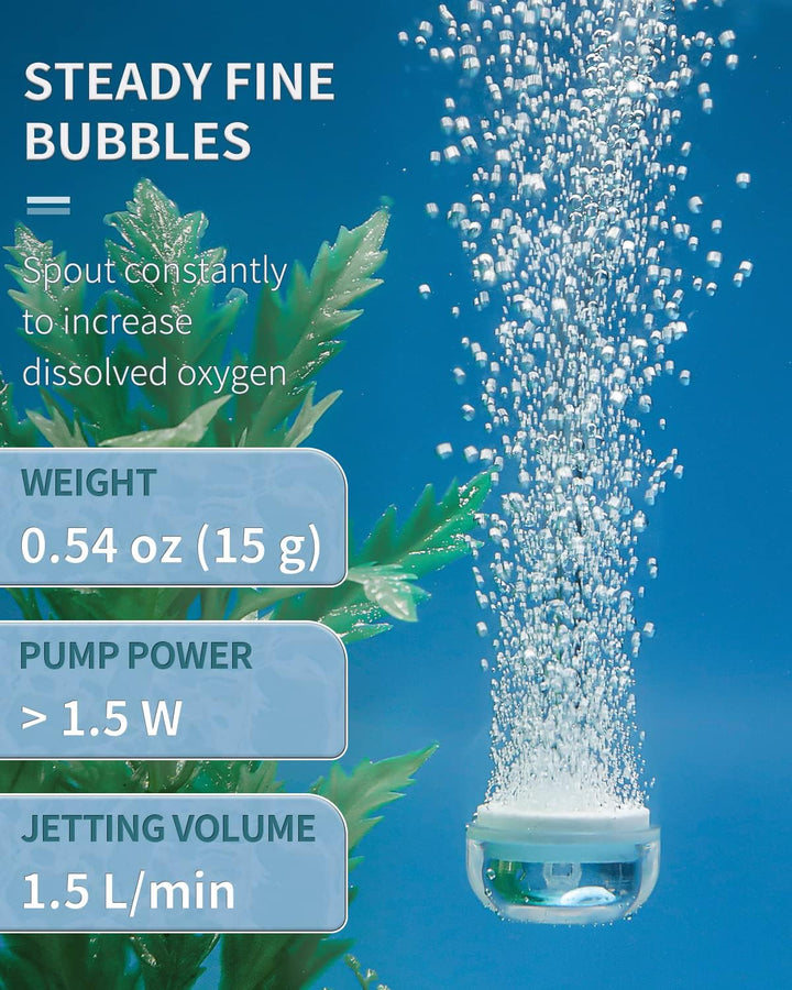 Aquarium Air Stone Disc, 0.9 Inch Tiny Fish Tank Air Stone Kit Ultra-High Dissolved Bubbler Airstone with Accessories for Aquarium Fish Tank and Small Bucket(Pump and Tubing Not Included)