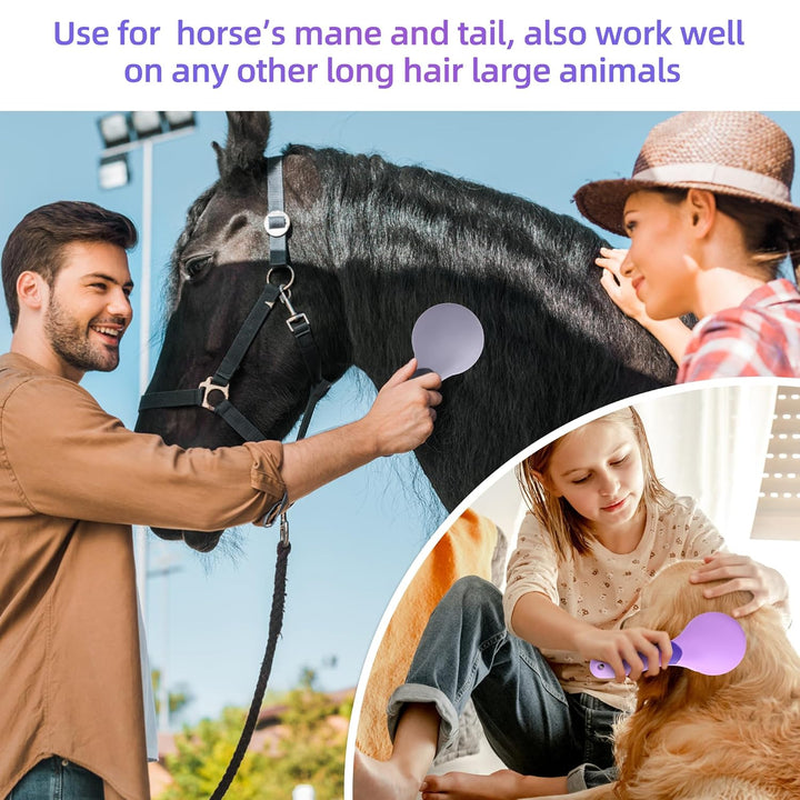 Equine Mane & Tail Combs Horse Brush Shedding Brush Grooming Tool for Horse (Purple)