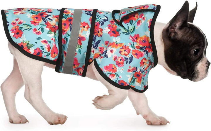 Dog Raincoat Jacket Reflective Adjustable Hooded Pet Poncho Rain Coat with Leash Hole for Small to X-Large Dogs Yellow - L