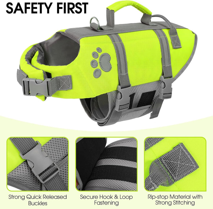 XS Dog Life Jacket, Puppy Life Jackets for Small Dogs, Small Doggie Life Vest for Swimming, Lightweight Extra Small Dog Swim Vest with Handle, Puppy Life Vest for Boating, Cat Lifevest