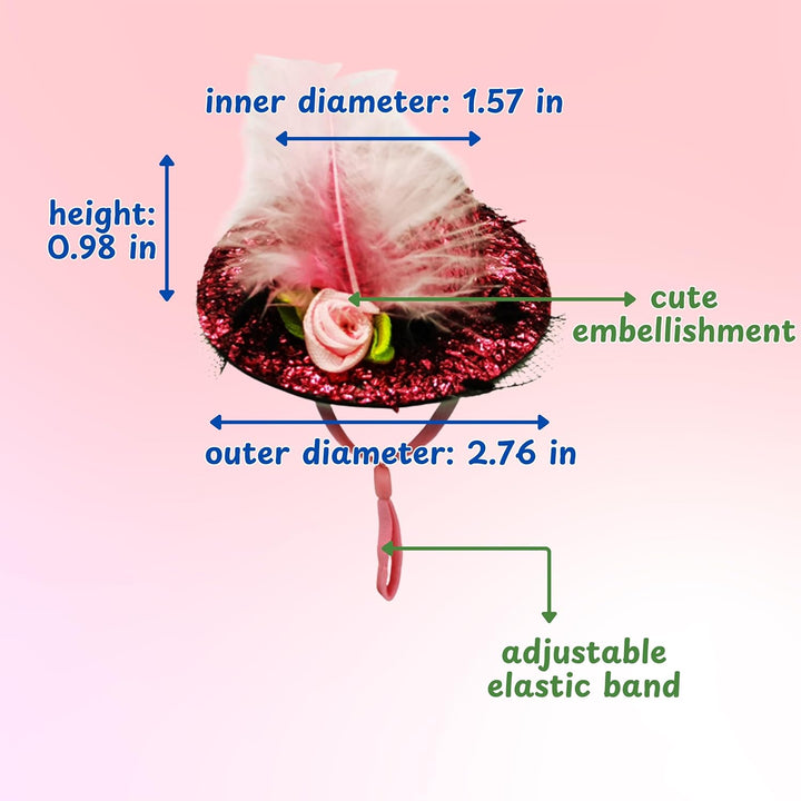 Chicken Tutus for Hens and Hat Clothes Costume, Cute Feather Chicken Hat, Clothing for Chickens, Feather Skirt Tutu Dress Outfit for Hen, Hens and Chickens Accessories (Pink, L)