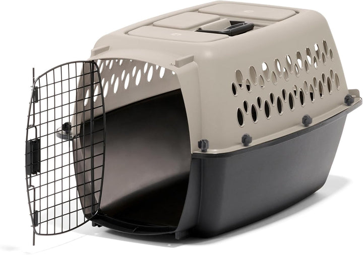 Vari Dog Kennel - Portable Dog Carriers & Crates for Large Dogs, Airline-Friendly, Durable Plastic, Pet Carrier for Home and Travel, 36 Inches, Taupe and Black