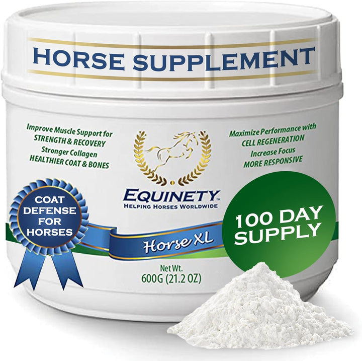 100-Day Supply Horse XL Supplement – Amino Acids for Cellular Repair, Coat Defense, Weight Gain, Joint & Hoof Support – No Soy/Sugar – Equine Supplements for Muscle, Immune Support & Overall Health