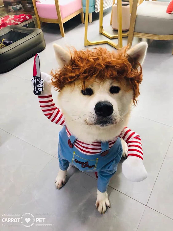 Pet Deadly Dog Costume, Cute Dog Cosplay Halloween Christmas Funny Pet Clothes Party Costume for Small Medium and Large Dogs (Small)