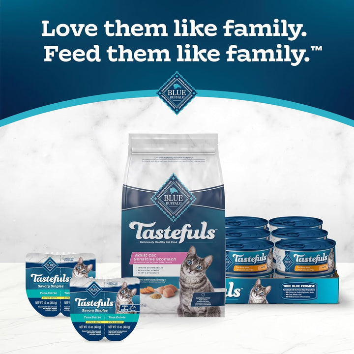 Tastefuls Adult Dry Cat Food Sensitive Stomach Formula, Made in the USA with Natural Ingredients, Chicken Recipe, 7-Lb. Bag