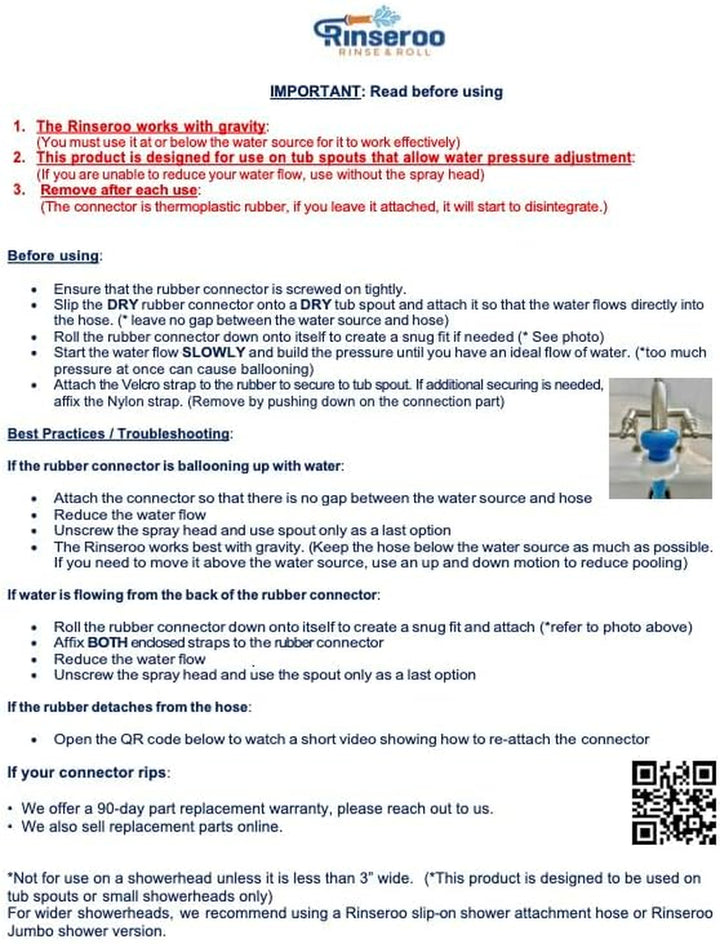 Slip-On Bathtub Faucet Sprayer Attachment. Ultra-Flex Dog Shower Adapter Portable with Pet Showerhead. Attach to Tub Spout 5 Foot Hose. No Install for Speedy Washing