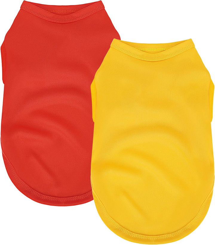 2 Pack Solid Color Dog Shirts - Lightweight, Quick Dry, Breathable Pet T-Shirts for Small to Large Dogs - Stretchy, Durable, Ideal for All Seasons and Holidays.Black White S