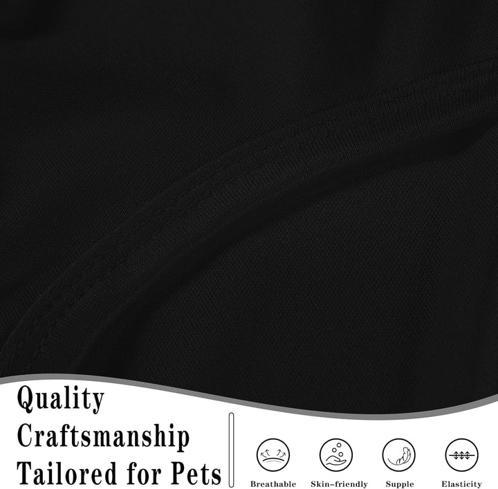 2 Pack Solid Color Dog Shirts - Lightweight, Quick Dry, Breathable Pet T-Shirts for Small to Large Dogs - Stretchy, Durable, Ideal for All Seasons and Holidays.Black White S