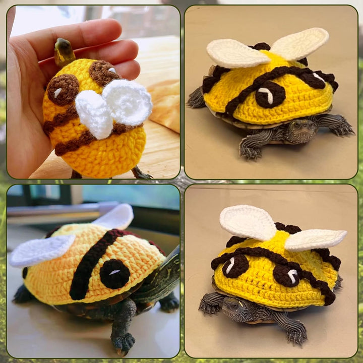 Sweater for Turtle, Handmade Knitted Sweater for Tortoise, Warm Small Animal Sweater, Knitted Pet Apparel with Adjustable Strap, Pet Cosplay Costume for Halloween (Red Stegosaurus, M)