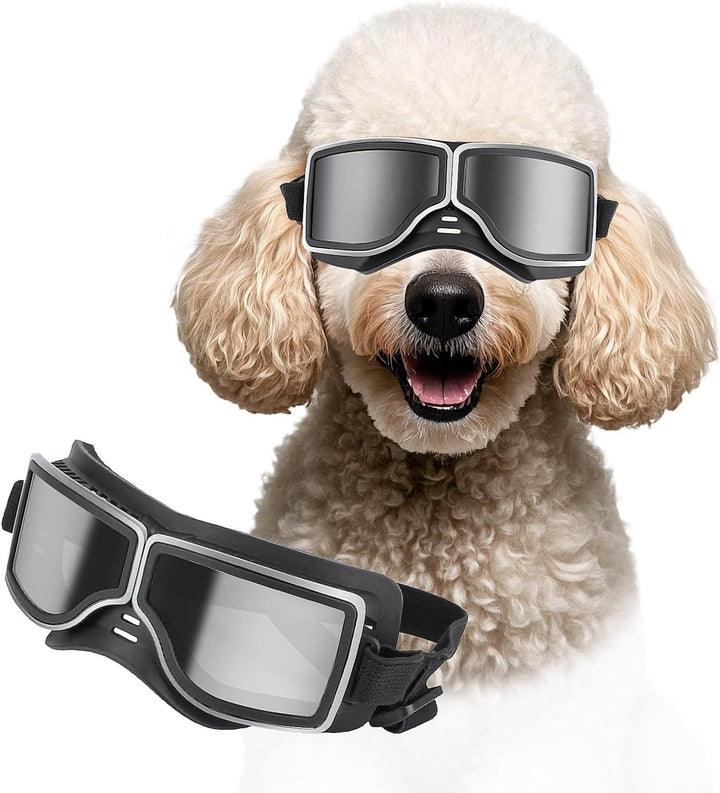 Dog Goggles Large Breed, Large Dog Sunglasses Eye Protection for Dogs Windproof Goggles for Medium Large Dog Riding Biking Driving, Clear