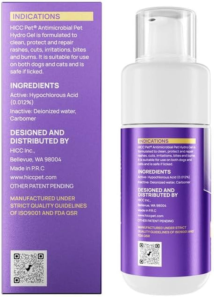 Dog Wound Care Hydro Gel, Heals Wounds, Hot Spot Treatment for Dogs, Soothes Inflammation, Prevents Infection, Treats Bites, Scratches & Skin Ulcers, Cat Wound Care Solution, 3.4 Ounces