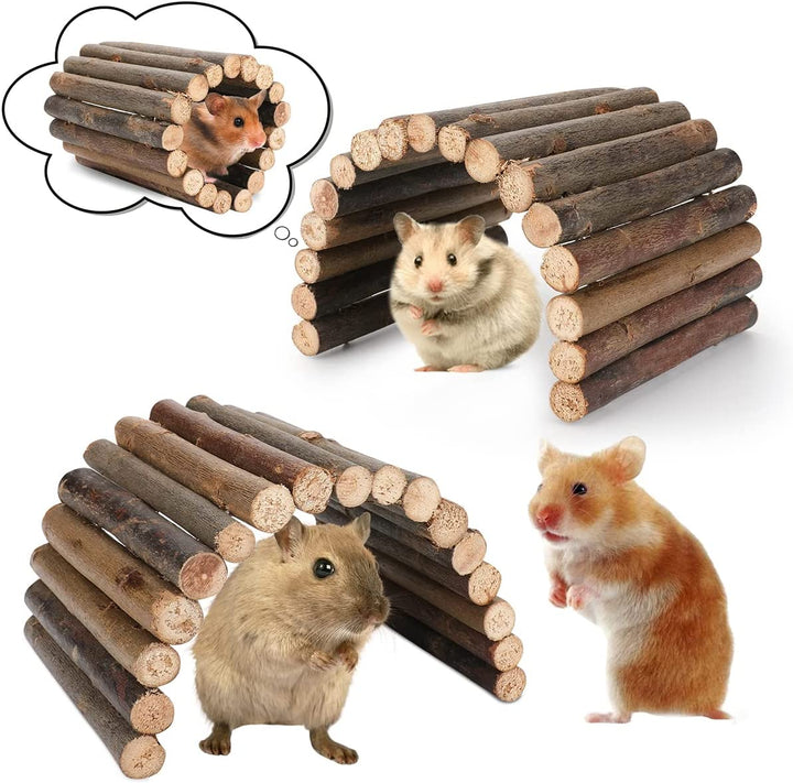Hamster Cage Accessories, 12 Different Chew Toys for Guinea Pig, Chinchillas, Gerbils, Mice, Rats, Mouse, Rabbit, Bunny Hideout Seesaw, Natural Molar Tools
