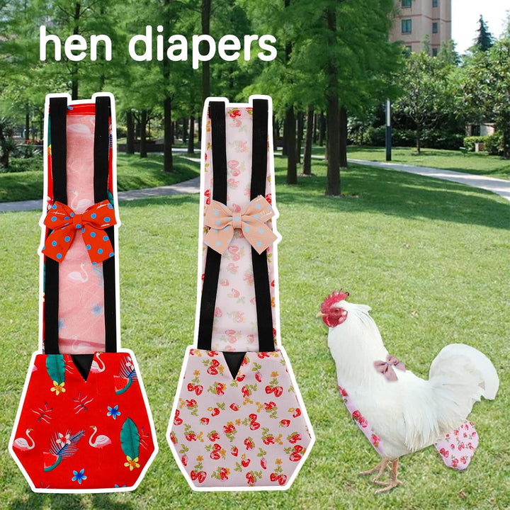 2 Pcs Chicken Diapers for Hens, Poultry Diapers Multiple-Used Pet Diapers, Washable Duck Diapers for Real Ducks（Suitable for Chickens Weighing 1.1 to 3.3 Lb）