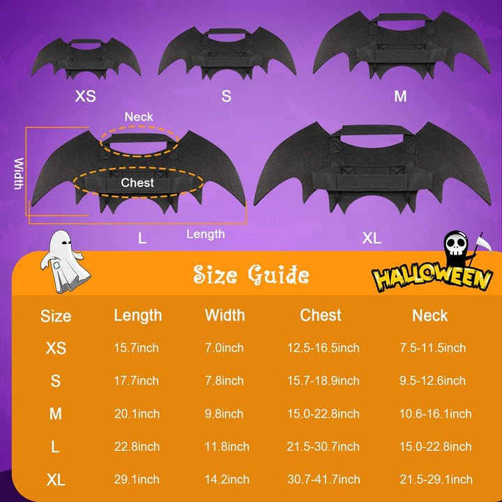 Dog Bat Costume - Halloween Pet Costume Bat Wings Cosplay Dog Costume Cat Costumes for Party L