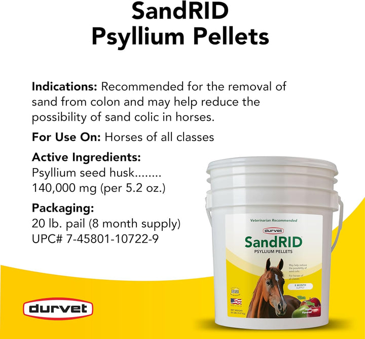 /Equine 699629 Sandrid Psyllium Pellets for Equine, 20 Lb
