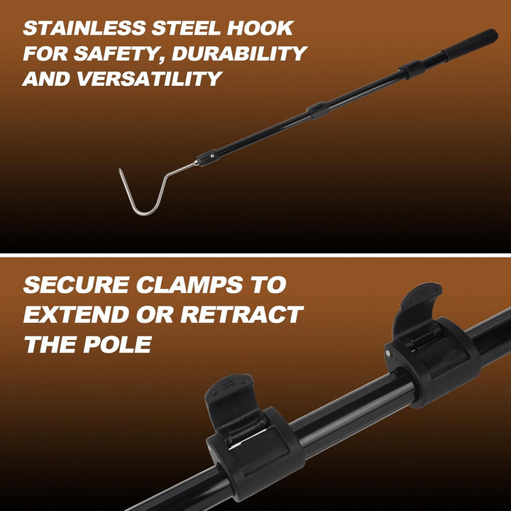 Snake Catcher Hook Stick Tongs Catch Grabber Catching Handling Tool Picker Long Pole Kit for Rattlesnake, Copperhead Snake, Ball Python, Rattle, Cobra, Corn, Rosy Boas and Reptile Removal Trap