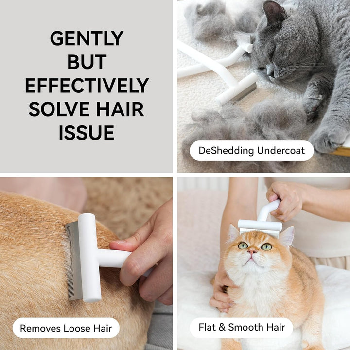 Pet Deshedding Tools for Short Haired Cats & Dogs, Dematting Deshedding Brush Cats Shedding Tool, Dog Undercoat Brush, Gently and Effectively Remove Loose Hair, Highly Deshedder Grooming Combs