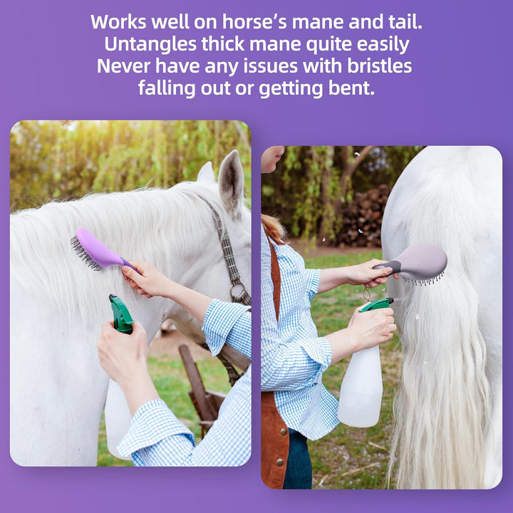 Equine Mane & Tail Combs Horse Brush Shedding Brush Grooming Tool for Horse (Purple)