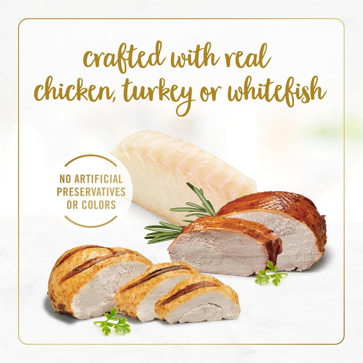 Purina  Delights with Cheddar Grilled Chicken, Turkey or Whitefish and Cheddar Cheese Feast in Gravy Wet Cat Food Variety Pack - (Pack of 24) 3 Oz. Cans