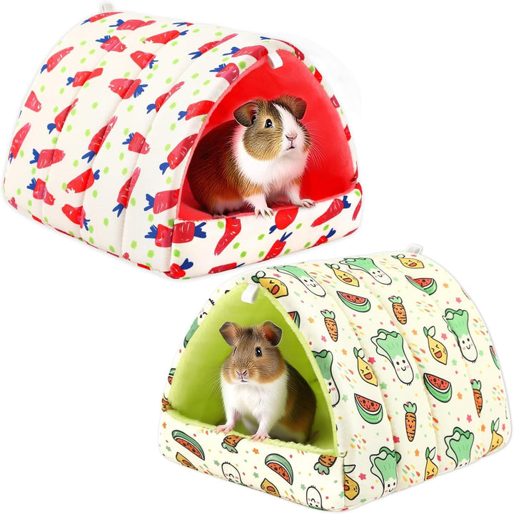 2 Pack Guinea Pig Hideout,Guinea Pig Bed Washable Small Animal House Cage Accessories for Mouse Chinchillas Hamsters Hedgehogs Ferrets Bearded Dragons and Rats