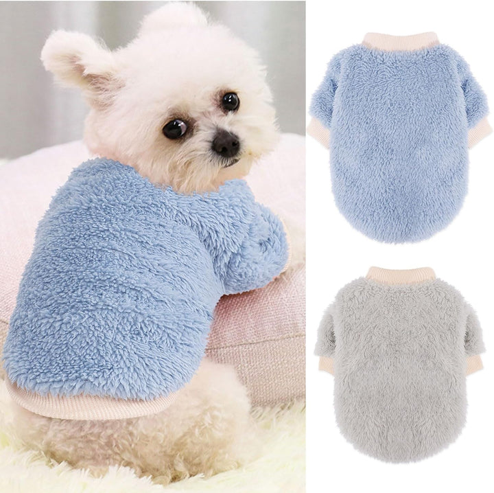 2 Pack XXS Dog Sweater, Tiny Dog Sweaters for Small Dogs Girl (1-3Lb), Warm Soft Puppy Clothes for New Puppies, Cute Extra Small Doggie Clothes for Chihuahua Yorkie Cat Pet Apparel
