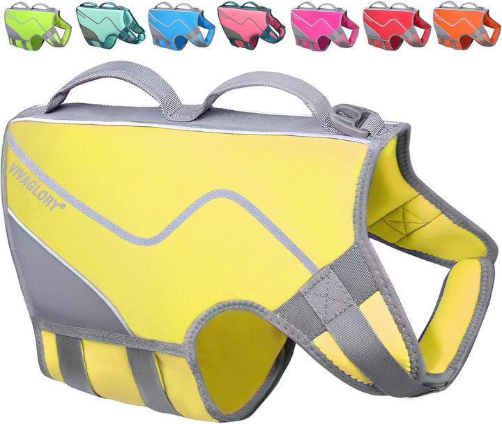 Neoprene Dog Life Vest, Dog Life Jacket for Swimming & Boating, Lightweight & Buoyancy for Puppy Doggy, Swimming Vest with Handle, XS, Raspberry Pink