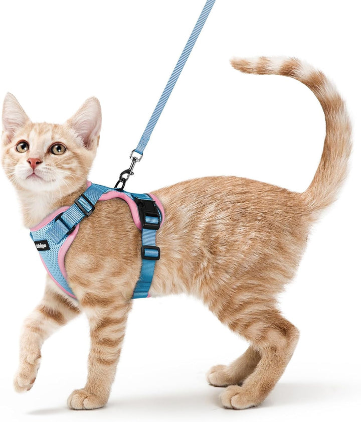 Cat Harness and Leash for Walking, Escape Proof Soft Adjustable Vest Harnesses for Cats, Easy Control Breathable Reflective Strips Jacket, Black, XS