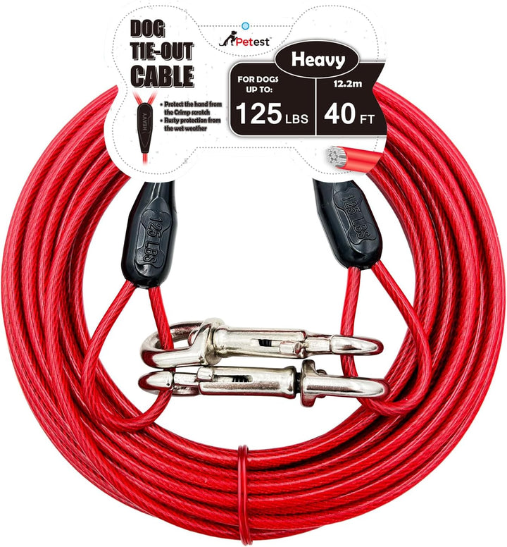 30Ft Reflective Tie-Out Cable for Heavy Dogs up to 125 Pounds