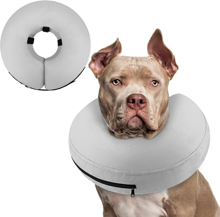 Inflatable Dog Cone Collar Alternative after Surgery, Doggie Neck Donut Collar Recovery Ecollar, Soft Dog Cone for Small Medium Large Dogs