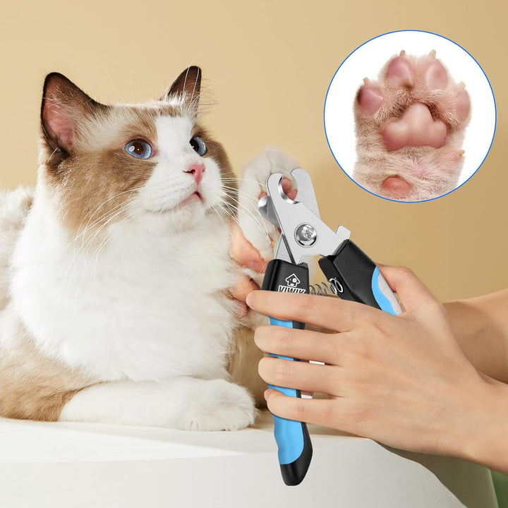 Dog Nail Trimmers for Large Medium Dogs, Cats, Professional Dog Nail Clippers with File Quick Sensor & Safety Guard to Avoid Overcutting, Pet Claw Paw Clipper for Grooming with Toenail File Blue