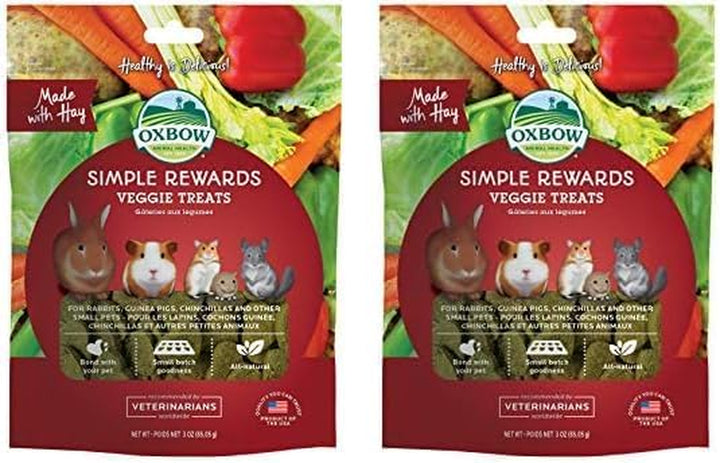 Animal Health Simple Rewards Apple Banana Treats, Timothy Hay Guinea Pig & Bunny Treats, Pet Snack, Made with  Guinea Pig Hay, Made in USA, Timothy for Rabbit, 3 Oz Bag