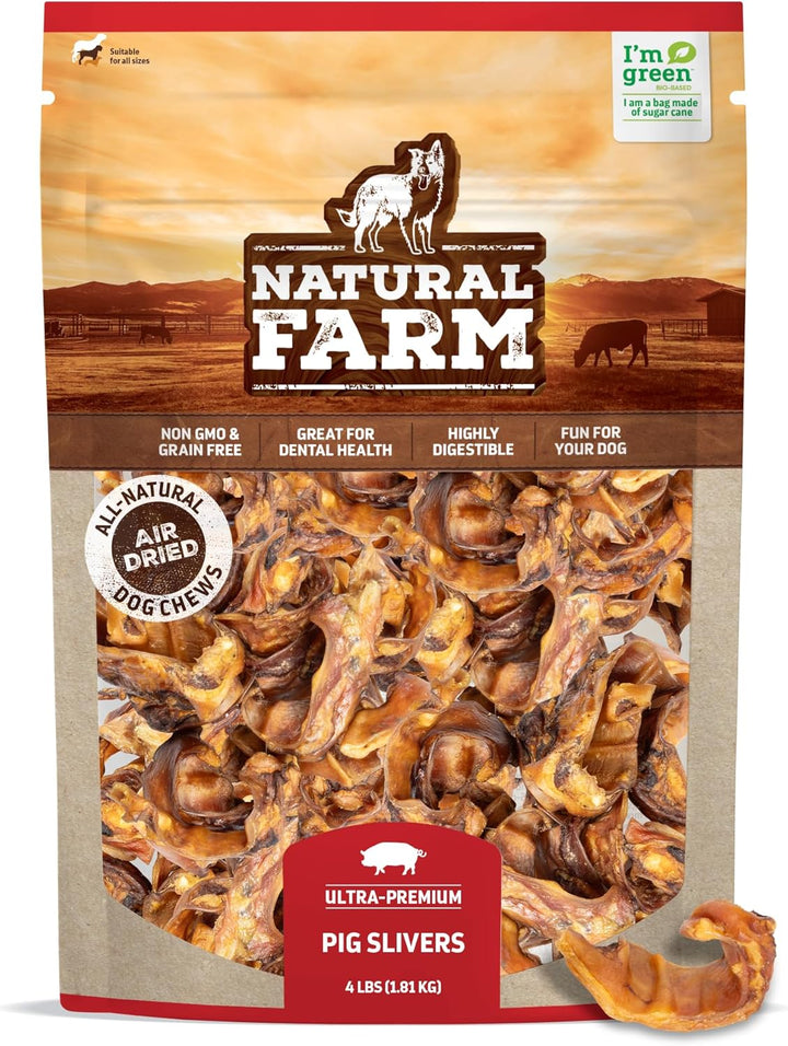 Pig Ears for Dogs (8-Count), One Ingredient: Natural Whole Pigs Ears, Air Dried, Long-Lasting & Highly Digestible Treats, Great for Puppy and Large/Medium Dogs
