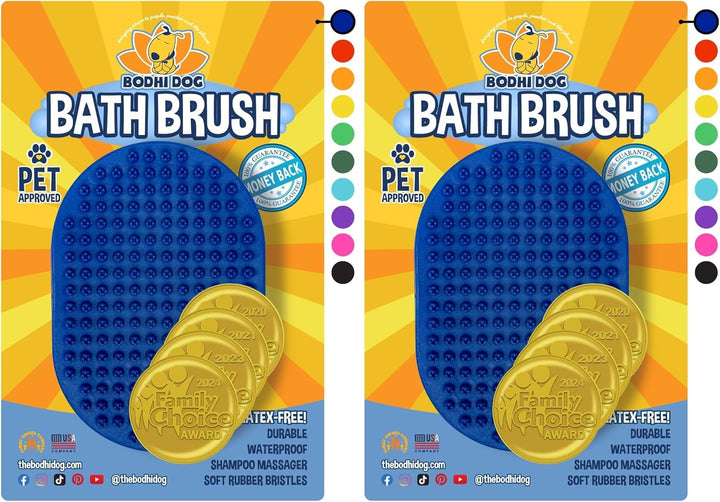 Shampoo Brush - Pet Grooming & Bath Supplies for Dogs and Cats - Bath Brush for Long & Short Hair - Premium Scrubber for Shower, Bathing & Massage (One Pack, Blue)