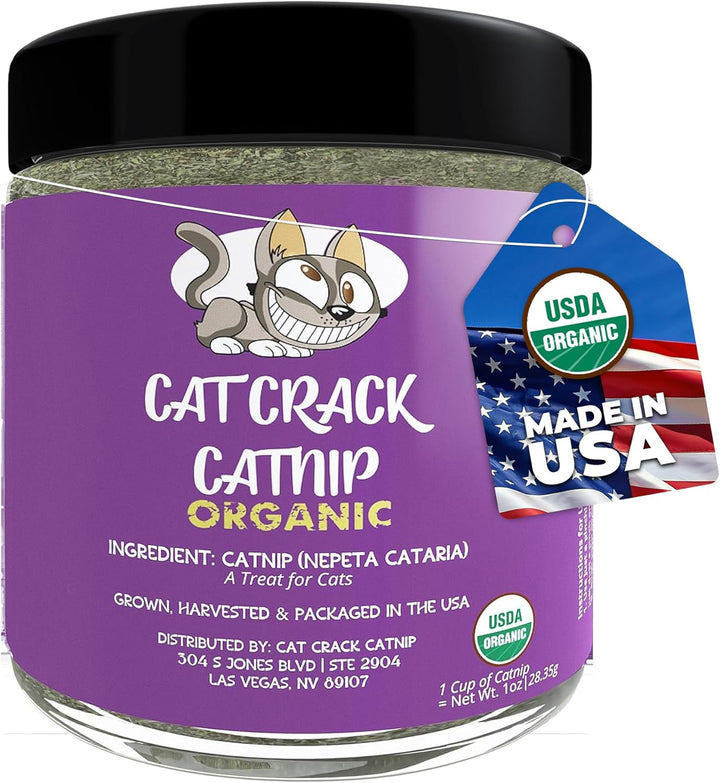 Organic Catnip, 100% Natural Cat Nips Organic Blend That Energizes and Excites Cats, Used for Cat Play, Training, & New Catnip Toys (1 Cup)