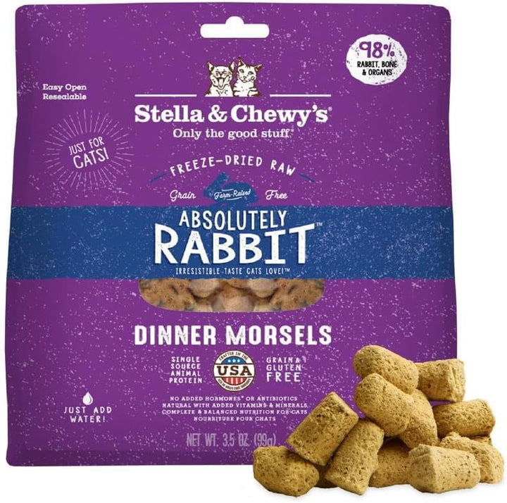 Freeze-Dried Raw Cat Dinner Morsels - Premium Chicken Recipe with 98% Cage-Free Meat & Organs - Natural Grain-Free Cat & Kitten Food - Made in USA - 3.5 Oz