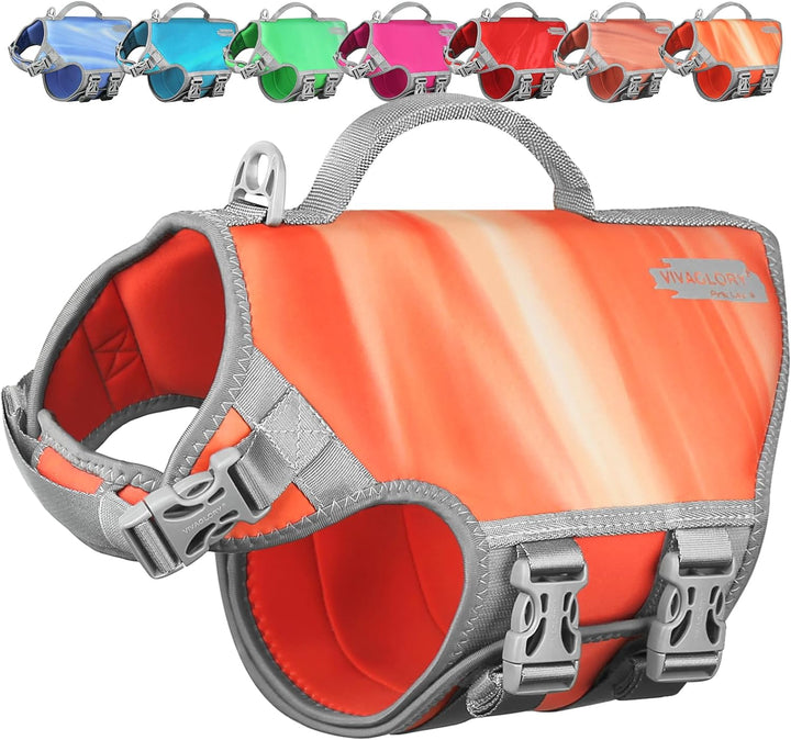 Neoprene Dog Life Vest, Dog Life Jacket for Swimming & Boating, Lightweight & Buoyancy for Puppy Doggy, Swimming Vest with Handle, XS, Raspberry Pink