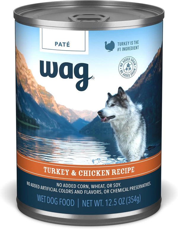 Amazon Brand -  Pate Canned Dog Food, Turkey & Chicken Recipe, 12.5 Oz Can (Pack of 12)
