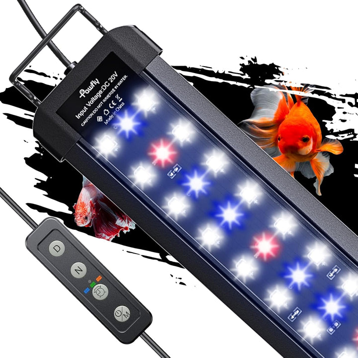 11W Aquarium LED Light for 12 to 18 Inch Fish Tanks Extendable Fish Tank Light with Full Spectrum Brilliant White Blue Red Lights with Daytime & Night Modes and Adjustable Brightness