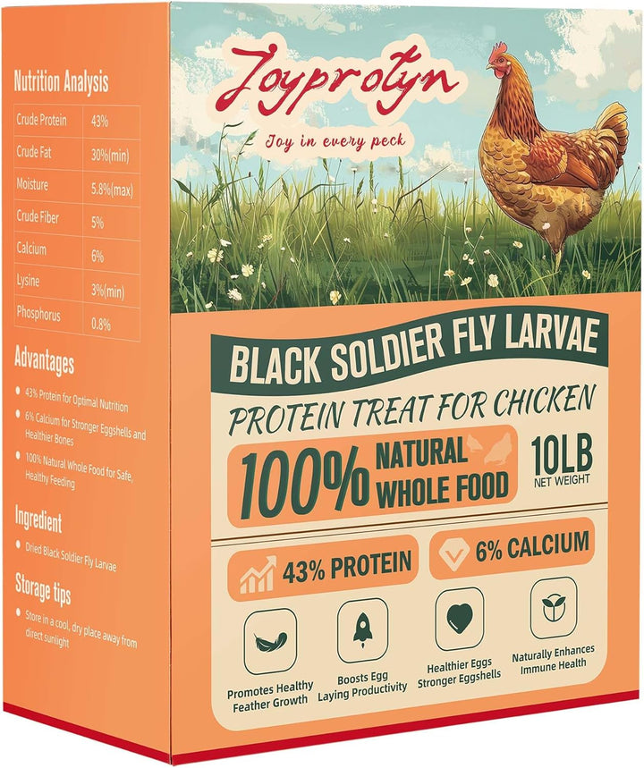 5LB Non-Gmo Dried Black Soldier Fly Larvae for Chicken – 85X More Calcium Grubs than Mealworms for Strong Eggshells & Healthy Growth - High Protein for Chickens, Birds, Ducks, Geese & Pets