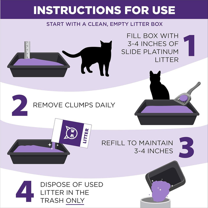 Clump & Seal SLIDE Platinum Multi-Cat Clumping Cat Litter, 14-Day Odor Control, EZ Clean Technology, 18 Lbs – No Scrubbing, Powerful Odor Eliminator