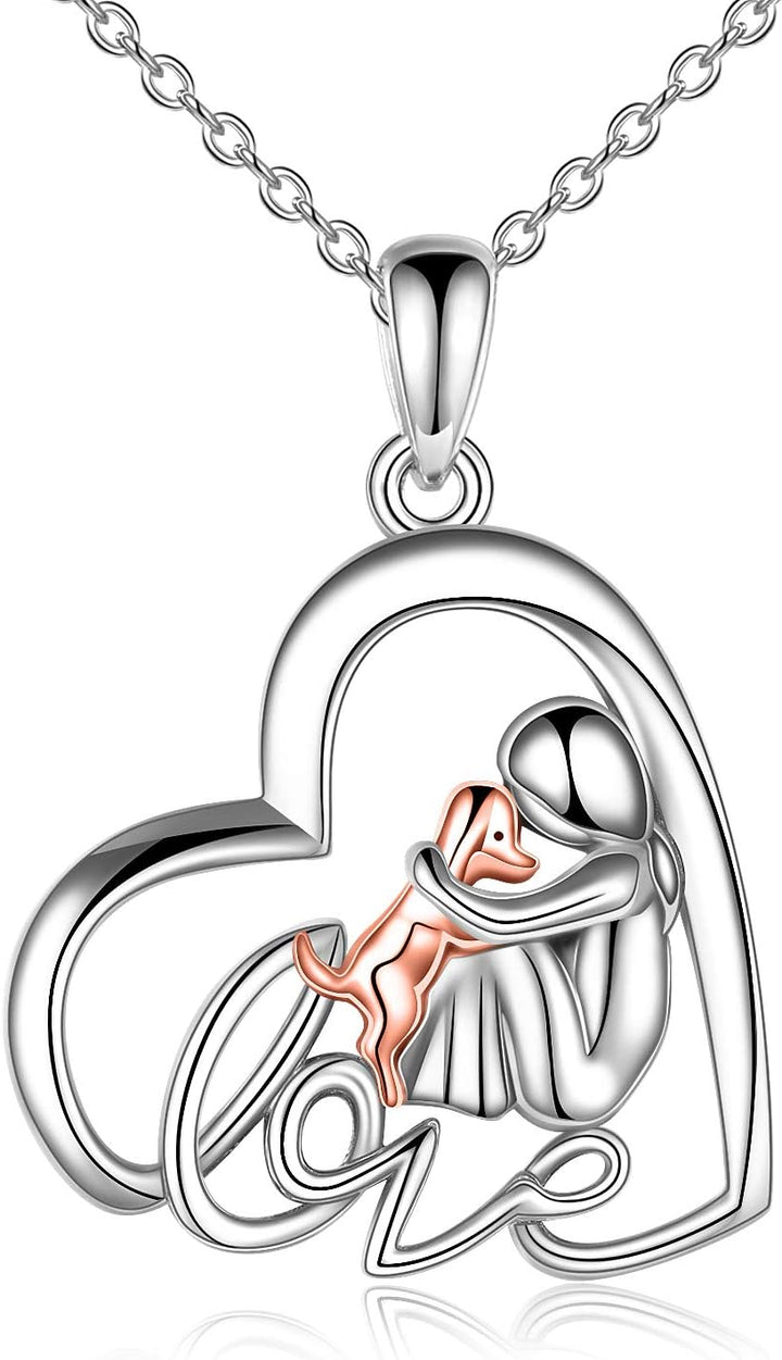 Sterling Silver Keepsake Dog Pendant Necklace Dog Lover Memorial Gifts for Women