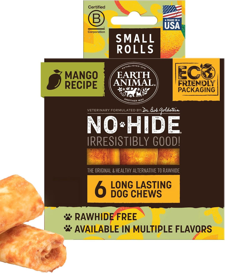 No Hide Small Long Lasting Dog Chew Rolls, Chicken - 6 Count