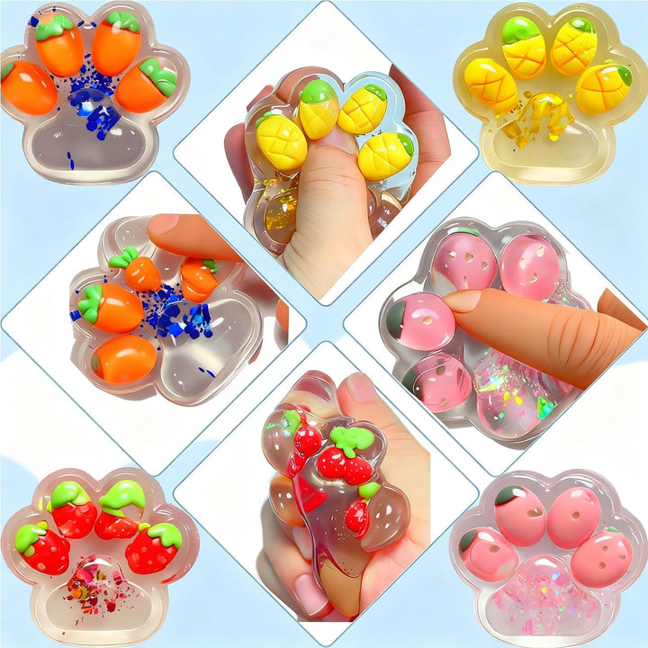 4PCS Taba Squishy, Cat Paw Squeeze Soft Fidget Toys, Stress Relief Novelty for Anxiety, Perfect for Stress and Anxiety Relaxing Toy