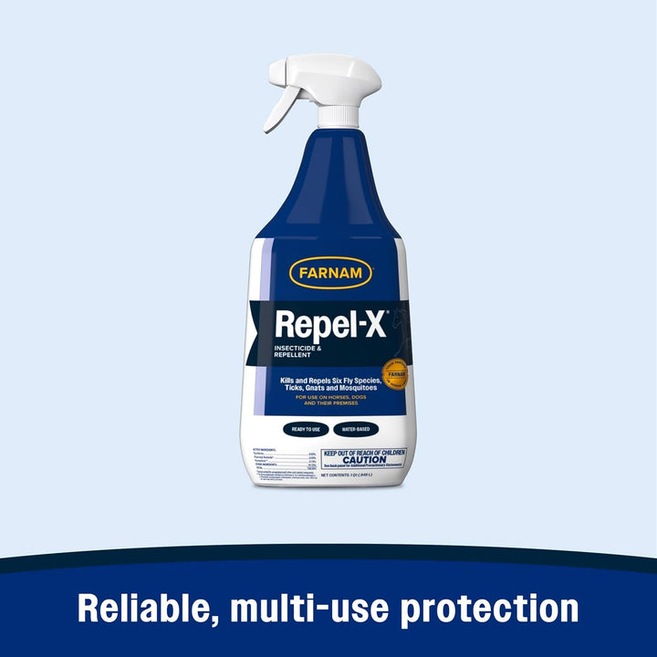 Repel-X Insecticide & Repellent Water-Based Fly Spray for Horses, Dogs and Premises, 32 Ounces