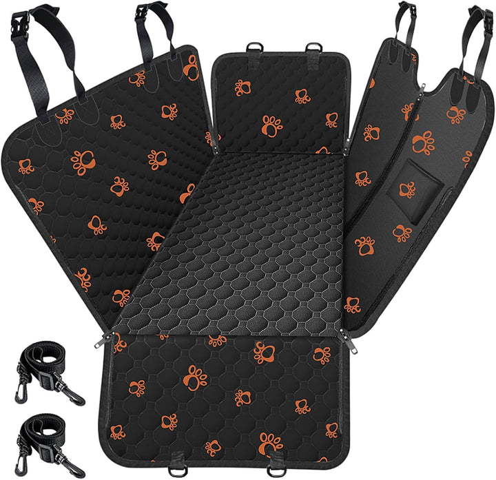 Dog Car Seat Cover for Back Seat, 2025 Upgraded 600D Heavy Duty Waterproof & Scratch-Resistant Dog Hammock for Car, Back Seat Pet Cover for Dogs with Sedan, Trucks and Suvs, Standard, Black