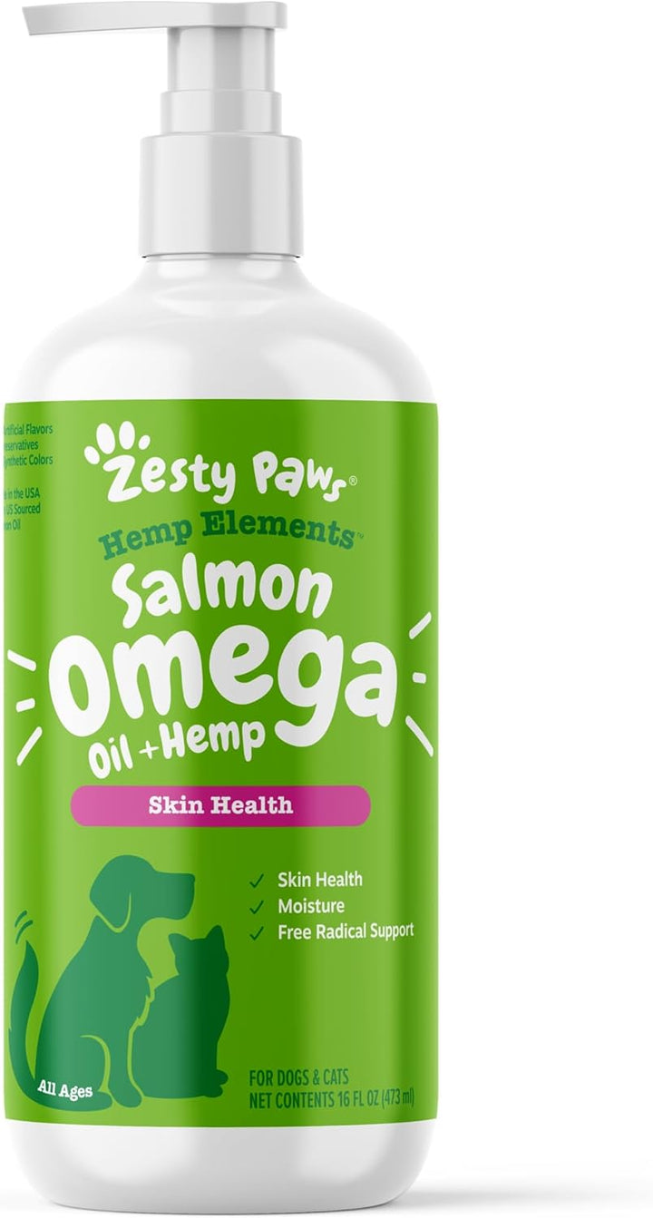 Wild Alaskan Omega-3 Blend Pollock + Salmon Oil for Dogs and Cats- Skin and Coat Support, Omega 3 Supplement for Pets, 8.5Oz