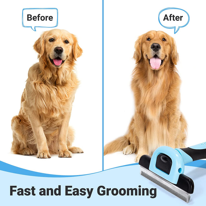 Pet Grooming Brush, Deshedding Tool for Dogs & Cats, Effectively Reduces Shedding by up to 95% for Short Medium and Long Pet Hair