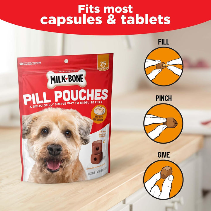Pill Pouches with Real Chicken Dog Treats, 6 Ounce Bag (Pack of 5)